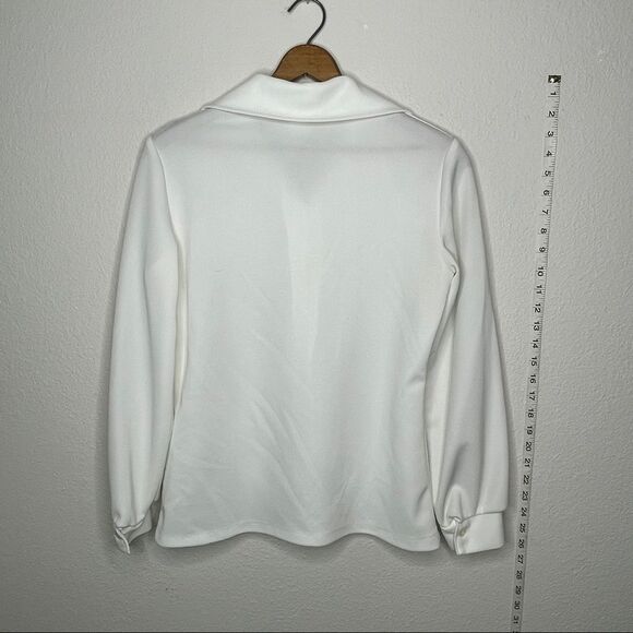 Vintage Polyester White Blouse - Picture 2 of 7